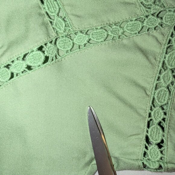 NWT ASOS | Viscose Eyelet Lace Wrap Blouse Top Pastel Green | Size UK 4 (US 0)* - Picture 12 of 14